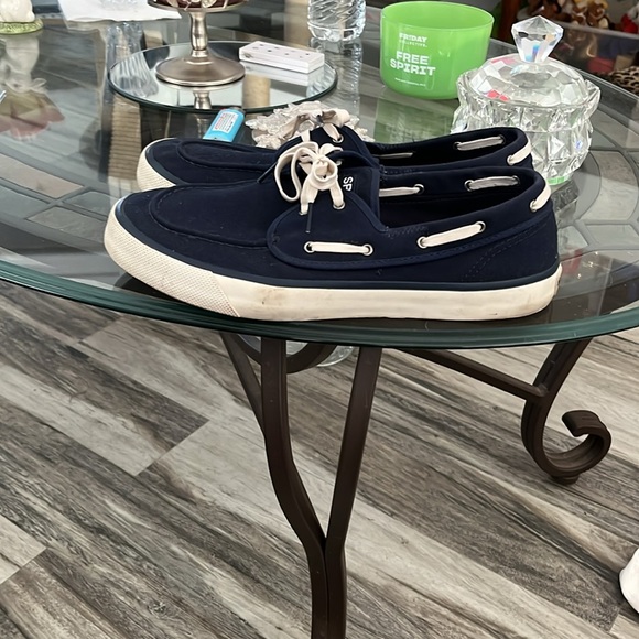 SPERRY TOPSIDER TENNIS SHOES WHITE & DI NAVY BLUE SZ 11 NO BOX GREAT CONDITION - Picture 4 of 5